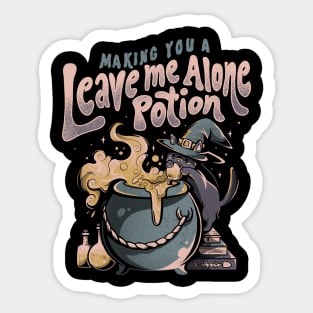 Leave Me Alone Potion - Cute Evil Witch Cat Gift Sticker